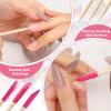 100PCS Disposable Sanding Sticks, Pumice Stone Cuticle File Remover Nail File Buffer, Double-Headed Manicure Sticks Wood Nail Stick Pusher Sanding Tools for Home Salon Mani-Pedi, Pink view 3