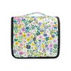 Retro Flower Pattern toiletry bag hanging travel with hanging hook Zipper toiletry organizer Vertical Free-Standing view 2