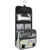 Retro Flower Pattern toiletry bag hanging travel with hanging hook Zipper toiletry organizer Vertical Free-Standing view 3