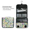 Retro Flower Pattern toiletry bag hanging travel with hanging hook Zipper toiletry organizer Vertical Free-Standing view 4