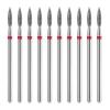 10 Piece Diamond Flame Cuticle Drill Bits with Case 3/32'' Cuticle Nail Drill Bits Electric Nail File Machine Cuticles Bit Manicure Pedicure Polishing Kit for Nails Salon Manicure view 1