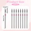 10 Piece Diamond Flame Cuticle Drill Bits with Case 3/32'' Cuticle Nail Drill Bits Electric Nail File Machine Cuticles Bit Manicure Pedicure Polishing Kit for Nails Salon Manicure view 4
