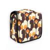 siphylline Flowers Petal Retro Brown Orangravel toiletry bag for women with hanging hook Zipper skin care bag with Compartments & Handle view 1
