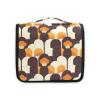 siphylline Flowers Petal Retro Brown Orangravel toiletry bag for women with hanging hook Zipper skin care bag with Compartments & Handle view 2