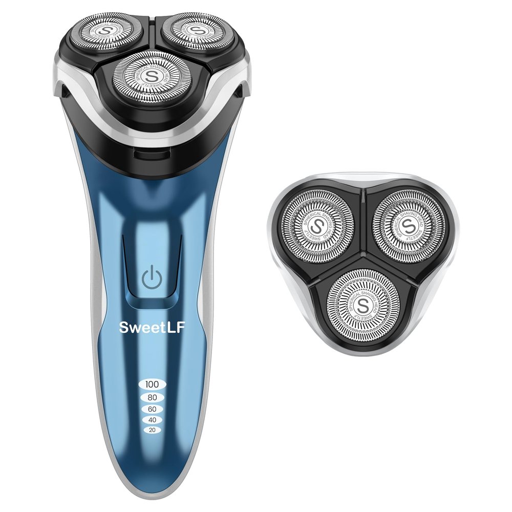 SweetLF Men's Electric Razor and a Replacement Shaver Head, Great Value Bundle