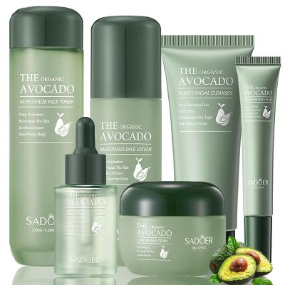 Avocado Skin Care Set for Women, 6-In-1 Skincare Gift Set With Facial Cleanser, Face Serum, Face Cream, Eye Cream, Toner, moisturizing lotion. Skin Care Sets & Kits, Hydrating Facial Kit