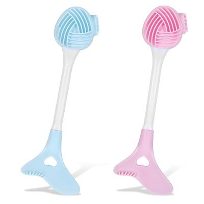 2 Packs 2 in 1 Double-Sided Facial Cleansing Brush, Silicone Face Scrubber Exfoliator Brush Face Mask Applicator Pore Scrubber for Exfoliating Wash Massaging Remove Blackheads Deep Pore Cleansing