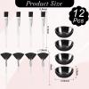 12 Pcs Black Esthetician Supplies for Facials Set 4 Black Facial Bowls Esthetician 4 Facial Brushes Esthetician 4 Flat Brushes Face Mask Cosmetic Applicators for Mud Cream Spa Salon Makeup Women Gift view 2