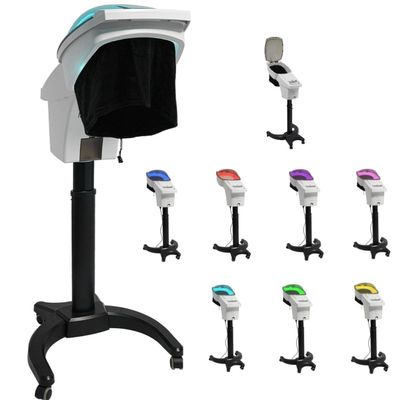 7 Color Hair Steamer for Black Hair Micro Mist Oz-on-e Hooded Steamer for Deep Conditioning Adjustable Height Hair Perm and Dye