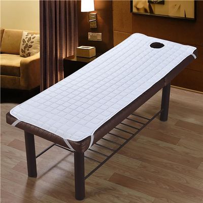 GDDUOYUE Square/Round Head Massage Table Pad Facial Bed Foam Massage Bed Topper with Face Hole, Suitable for Foot Massage Parlors, Massage Clinics, Saunas, Hotels, and Bathrooms,White,75x27in