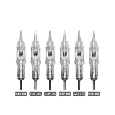 100pcs Disposable Permanent Makeup Cartridge Needles 1RL Sterilized Eyebrow Tattoo Needle for Permanent Makeup Pen Machine(10pcs,5F 0.35MM)