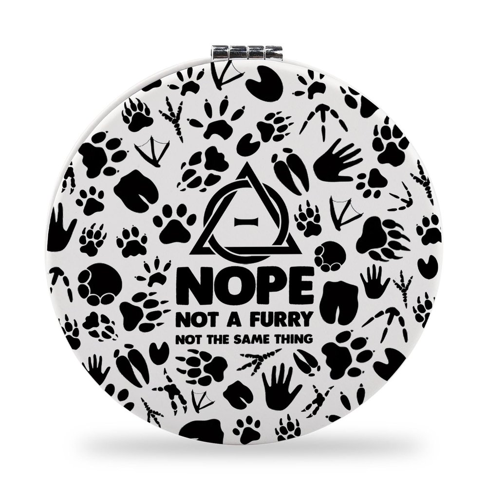 SEIRAA Therianthropy Makeup Mirror Therianthropy Symbol Gifts Therianthropy Pride Gift Nope Not a Furry Not The Same Thing Gift (Nope Not a mirr)