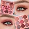 9-Color Rose Nude Brown Eyeshadow Palette  Matte Shimmer Glitter Mauve Pink Burgundy Eye Shadow Kit, High Pigment Blendable Long-Lasting Warm Neutral Soft Glam Makeup Palette for Daily Wear & Travel view 2