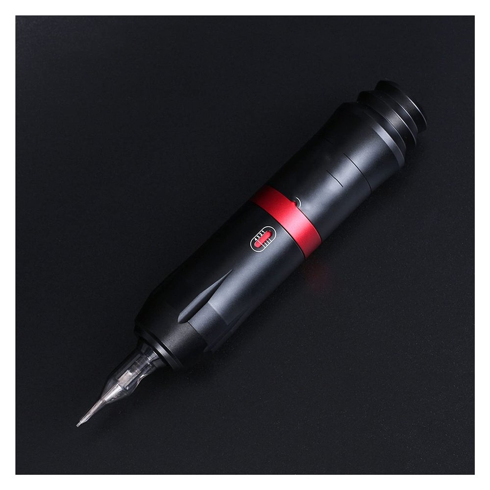 Adjustable Stroke Tattoo Rotary Machine Pen Style Guns RCA Cord Permanent Makeup Machine Accessories For Tattoo(Black)