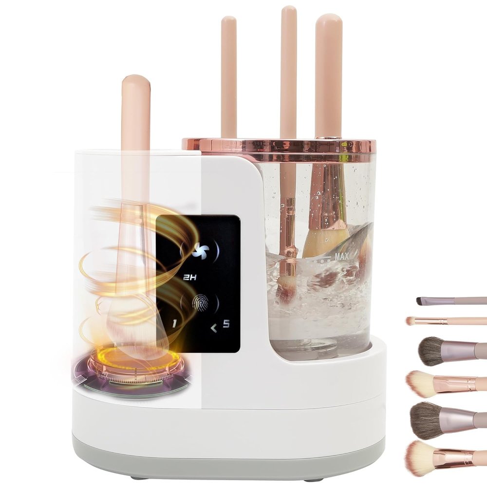 3 IN 1 Electric Makeup Brush Cleaner Machine With Makeup Brush Dryer, Portable Automatic USB Cosmetic Brushes Cleaner Tool for All Size Beauty Makeup Brush Set