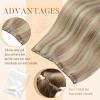 100g 14inch Ash Blonde Highlights Hair Extensions Bundle Micro Ring Hair Extension with Micro Weft Hair Extensions 2 Packs view 2