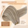 100g 14inch Ash Blonde Highlights Hair Extensions Bundle Micro Ring Hair Extension with Micro Weft Hair Extensions 2 Packs view 4