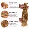 Belaved 27P613 Human Braiding Hair Water Wave Ombre Strawberry Blonde to Bleach Blonde Bulk 26Inch 100g 2 Bundles 100% Brazilian Virgin Curly Human Hair Extensions Hihglight for Boho Braids Boho view 2