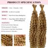 Belaved 27P613 Human Braiding Hair Water Wave Ombre Strawberry Blonde to Bleach Blonde Bulk 26Inch 100g 2 Bundles 100% Brazilian Virgin Curly Human Hair Extensions Hihglight for Boho Braids Boho view 3