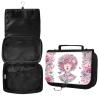 AIRWEE Hanging Toiletry Bag for Women, Large Travel Toiletry Organizer with Hook, Waterproof Cute Makeup Pouch with Compartments, Foldable Cosmetic Bag for Bathroom, Suitcase, Trip, Floral Girl view 1