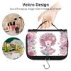 AIRWEE Hanging Toiletry Bag for Women, Large Travel Toiletry Organizer with Hook, Waterproof Cute Makeup Pouch with Compartments, Foldable Cosmetic Bag for Bathroom, Suitcase, Trip, Floral Girl view 4