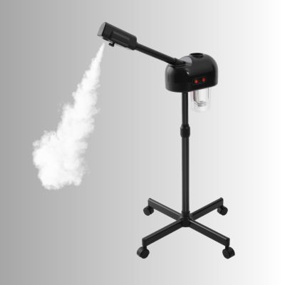 2-in-1 Professional Facial Steamer Ozone Face Steamer with Wheels Hot Mist Face Steame Adjustable Height and Angle Vaporizador Facial for Beauty, Spa and Home
