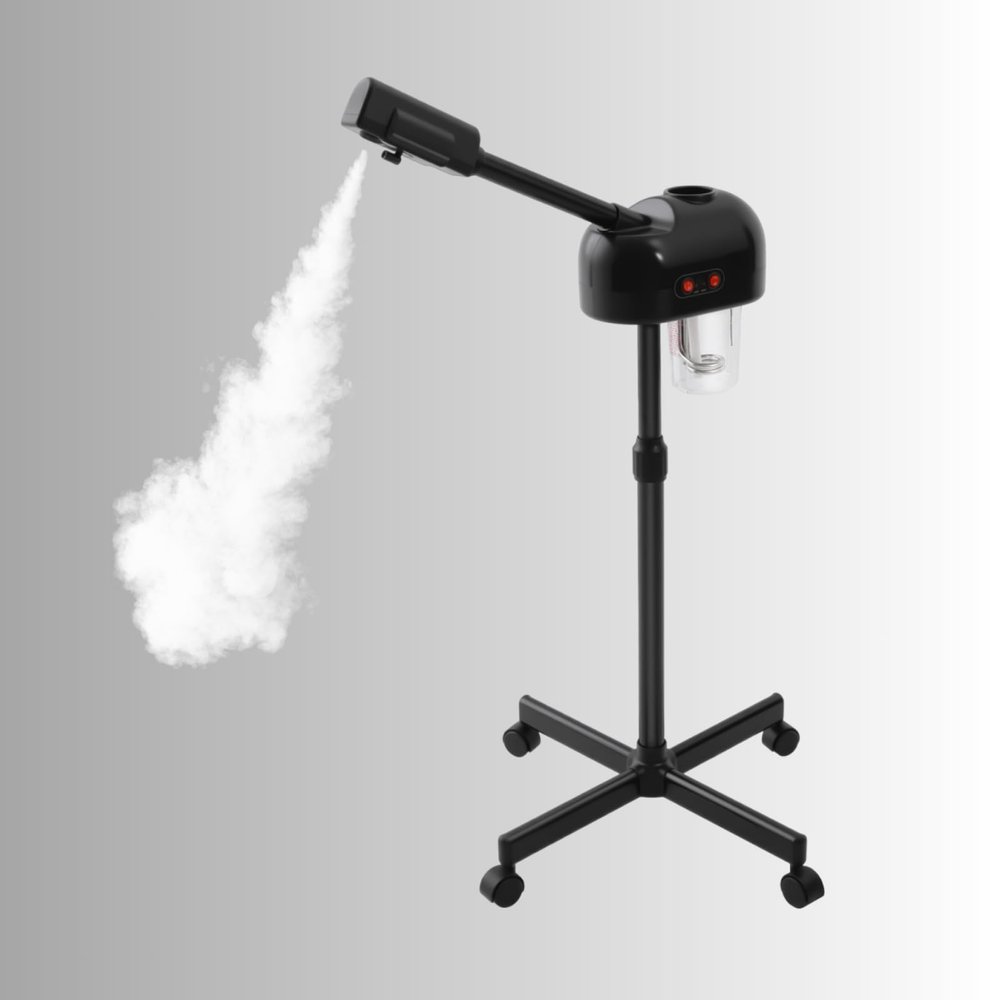 2-in-1 Professional Facial Steamer Ozone Face Steamer with Wheels Hot Mist Face Steame Adjustable Height and Angle Vaporizador Facial for Beauty, Spa and Home