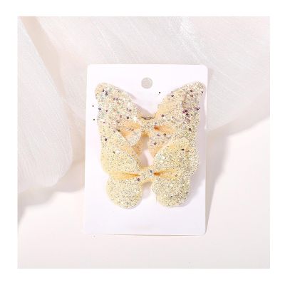 12Pcs Sequins Bow Hair Accessories, 2.7Inch Little Bow Hair Clips for Women, Girls for Clothing, Travel, Party, Daily Decoration (Yellow)