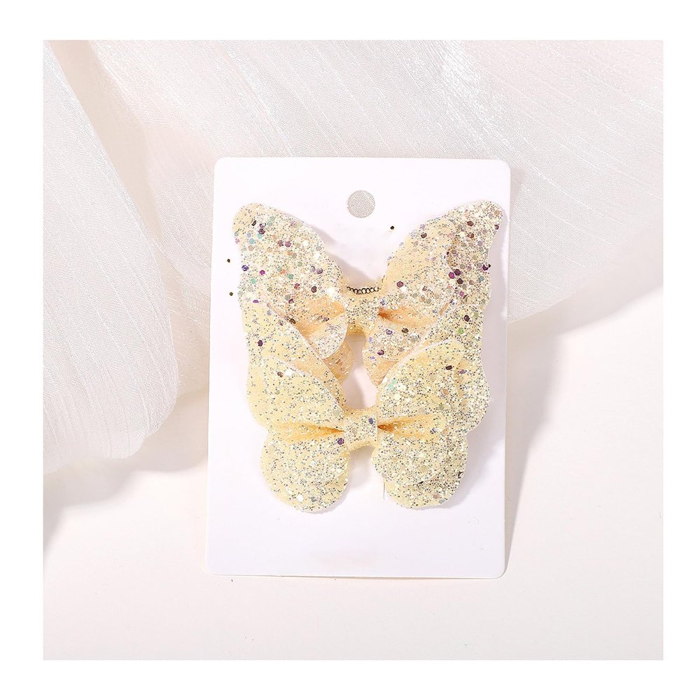 12Pcs Sequins Bow Hair Accessories, 2.7Inch Little Bow Hair Clips for Women, Girls for Clothing, Travel, Party, Daily Decoration (Yellow)