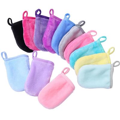 5Pcs Soft Makeup Remover Gloves Facial Cleansing Cloths Face Makeup Remover Washing Pad for Men and Women, Random Color