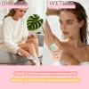Bikini Trimmer for Women, Cordless Dual-Head Electric Razor Painless Hair Removal, Waterproof Lady Dermave Shaver for Body Facial Bikini Private Area (White) view 3