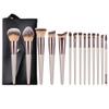 14 champagne makeup brushes with bag beauty tools view 1