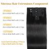 Mocona Clip in Hair Extensions Real Human Hair, Natural Black  20 Inch 7pcs 70g/Pack, Soft Hair Extensions Real Human Hair Clip ins Straight Suitable for all Hair Types (#1B 20 Inch) view 2
