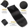 Mocona Clip in Hair Extensions Real Human Hair, Natural Black  20 Inch 7pcs 70g/Pack, Soft Hair Extensions Real Human Hair Clip ins Straight Suitable for all Hair Types (#1B 20 Inch) view 3