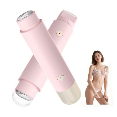 Bikini Trimmer for Women, Dual Head Electric Razors for Women, Waterproof Electric Shaver for Facial Legs Armpits Body Hair, Rechargeable Painless Pubic Hair Trimmer, Christmas Birthday Gifts, Pink