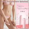 Bikini Trimmer for Women, Dual Head Electric Razors for Women, Waterproof Electric Shaver for Facial Legs Armpits Body Hair, Rechargeable Painless Pubic Hair Trimmer, Christmas Birthday Gifts, Pink view 2