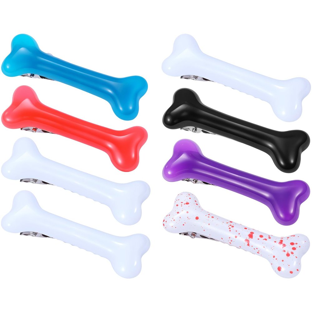 Classicseali 8PCS Bone Clip,Cute Bone Hair Accessories, Bones Hairs Accessories,Suitable for women Side Hairs Clip, Party, Role Play, Masquerade Theme Party and Birthday Gift,6 Color