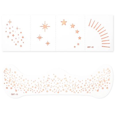 20 Pcs Rose Gold Face Freckles Tattoos, Waterproof Glitter Temporary Fake Sparkle Freckle Makeup Patches for Women Cute Shimmery Christmas Cosplay Carnival Party Festive