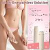 Cordless Bikini Shaver, Bikini Trimmer for Women, 2-in-1 Electric Razors Body Hair Removal, Dual Head Women's Hair Trimmer for Leg Arm Body Pubic Grooming Tool (Brown) view 2