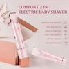 IUI Beauty Shaver, IUI Beauty Electric Shaver, 2-in-1 Painless Bikini Hair Trimmer, Gentle & Safe, on The Go, Smooth and Painless, IPX7 Waterproof Dual-Head Design, Wet & Dry Use Leafverve(Pink) view 3