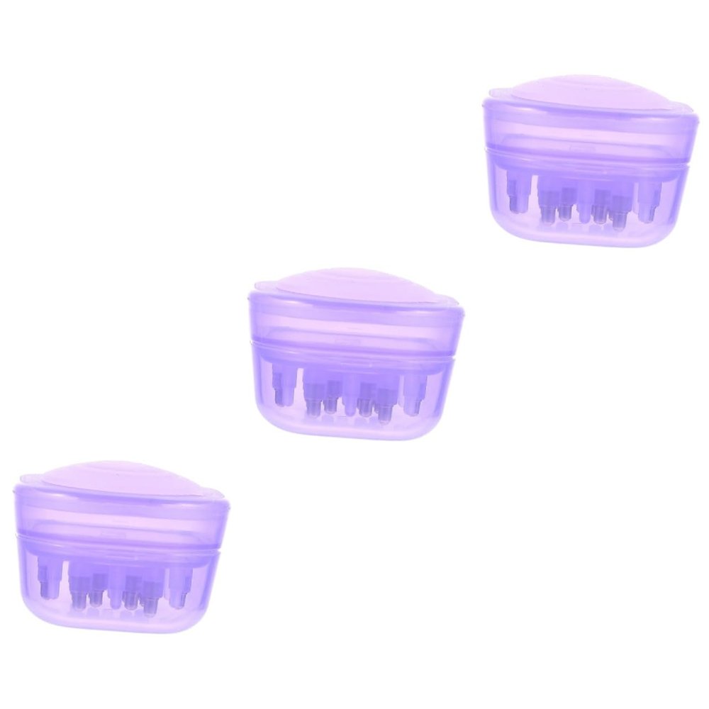 FOMIYES 3 pcs Scalp Care Hair Growth Serum Applicator Bottle with Funnel Transparent Purple Scalp Oil Applicator for Direct Hair Treatment and Massage Capacity Easy Dosage Control