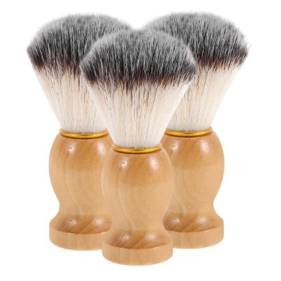 ERINGOGO 3pcs Beard Grooming Brushes with Soft Bristles for Gentle Facial Cleaning Natural Handle for Comfortable Grip Essential Shaving Accessory for Men