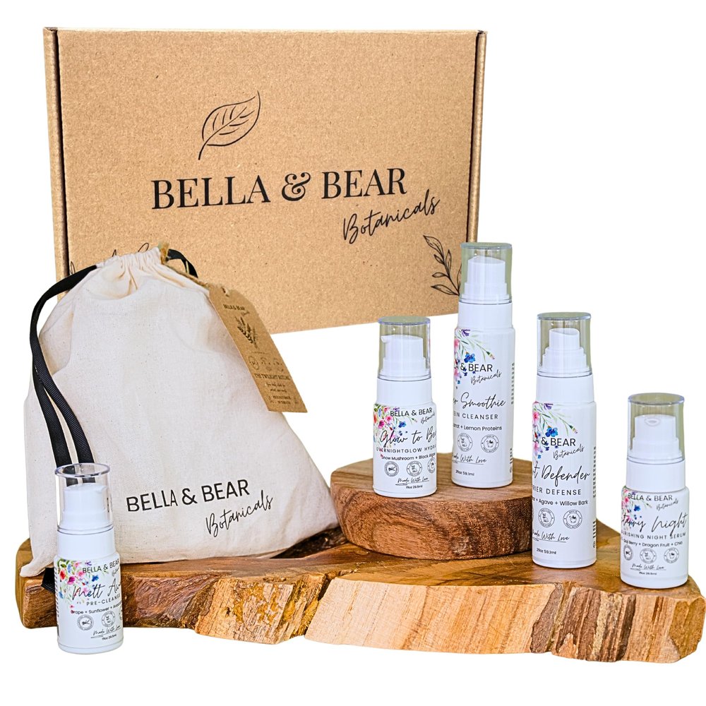 The Twilight Ritual Skincare Set - Limited Holiday Edition PM Routine for Repair, Hydration & Radiance - Pre-Cleanse, Smoothie Cleanser, Desert Defender Toner, Starry Night Serum, Glow-To-Bed Hydrator