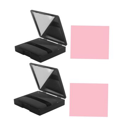 Healvian 2pcs Oil Blotting Sheets with Makeup Mirror Case Facial Oil Absorbing Papers for Oily Skin Compact Face Cleaning Tools for Travel