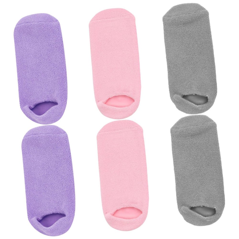 TOVINANNA 3 Pairs Moisturizing Gel SPA Socks for Foot Care Non-Slip Warm Cotton Blend Softening Foot Masks for Women for Home Use