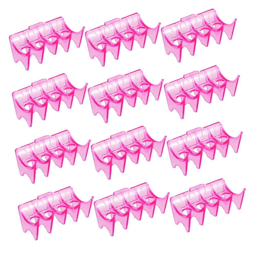 CTIRCHIU 12Pcs Hair Curlers Holder Rack Heat Resistant Plastic Perm Rod Stands for Salon Use Durable Hairdressing Tool Organizer Space Saving Design