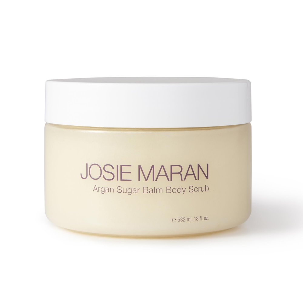 Josie Maran Argan Sugar Balm Body Scrub - Exfoliating Sugar Scrub with 100% Pure Argan Oil & Coconut Oil - Softens, Smoothes & Hydrates Dry Skin - Vegan + Cruelty Free - Night Flower (18 oz)