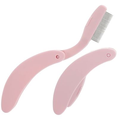 DEARMAMY 2Pcs Portable Eyelash Comb and Eyebrow Brush Folding Lash Separator Tool for Professional Makeup and Grooming for Home and Travel