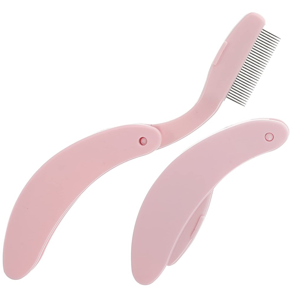 DEARMAMY 2Pcs Portable Eyelash Comb and Eyebrow Brush Folding Lash Separator Tool for Professional Makeup and Grooming for Home and Travel