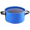 Blue Round Retractable Outdoor Travel wash Bucket with Handle Waterproof and high Temperature Resistant Suitable for Family Camping Hiking and Fishing Easy to Store. view 1